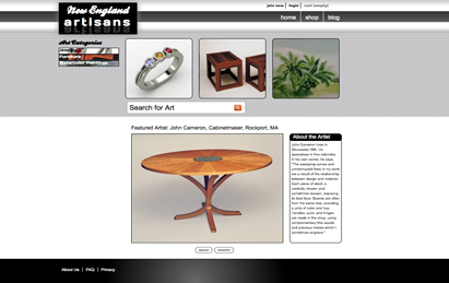 ehm studios web development new england artisans website